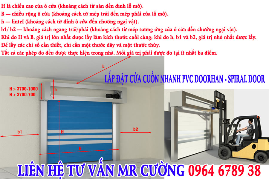 Lắp đặt Cửa cuốn nhanh PVC DoorHan - Spiral Door